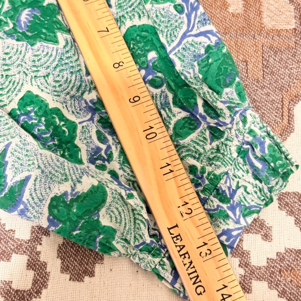 Ro’s Garden Green Blue 100% Cotton Blouse Sz Large Anthropologie Boho Vibes - Picture 7 of 10